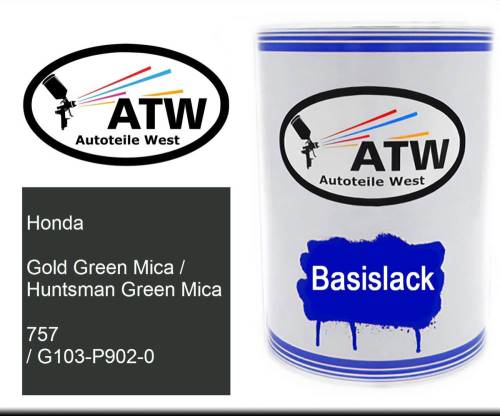 Honda, Gold Green Mica / Huntsman Green Mica, 757 / G103-P902-0: 500ml Lackdose, von ATW Autoteile West.